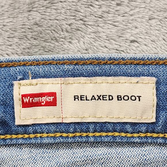 Wrangler Jeans Mens 30x30 Blue Relaxed Fit Bootcut Stretch Denim Western Casual - Picture 6 of 13